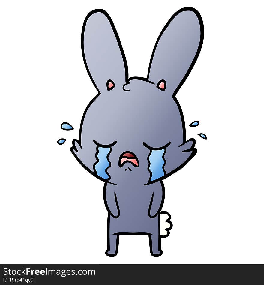 cute cartoon rabbit crying. cute cartoon rabbit crying