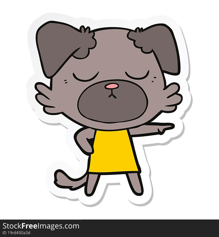 sticker of a cute cartoon dog