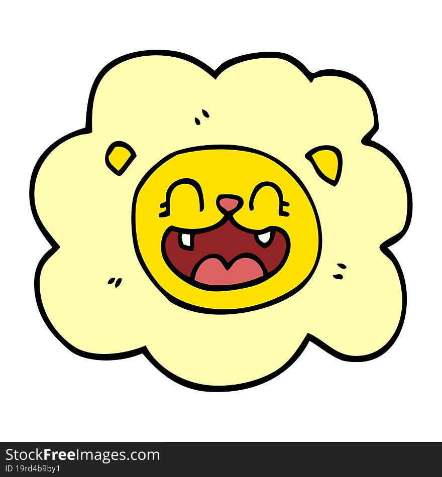 cartoon doodle happy lion