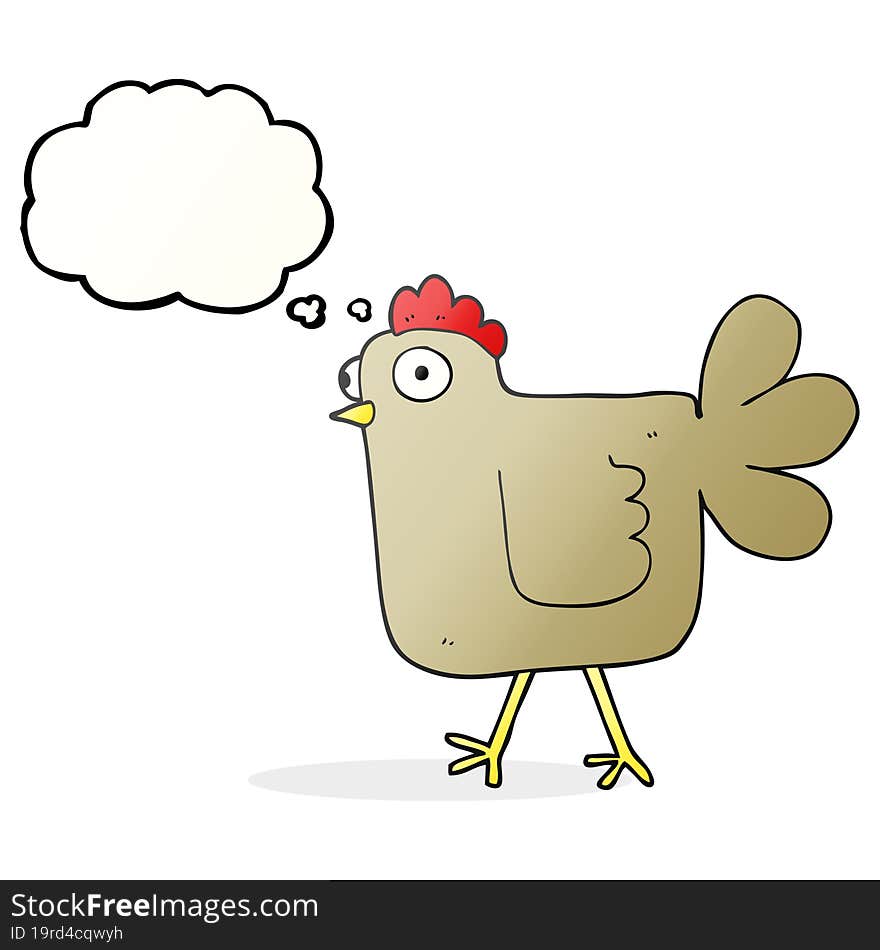 Thought Bubble Cartoon Chicken