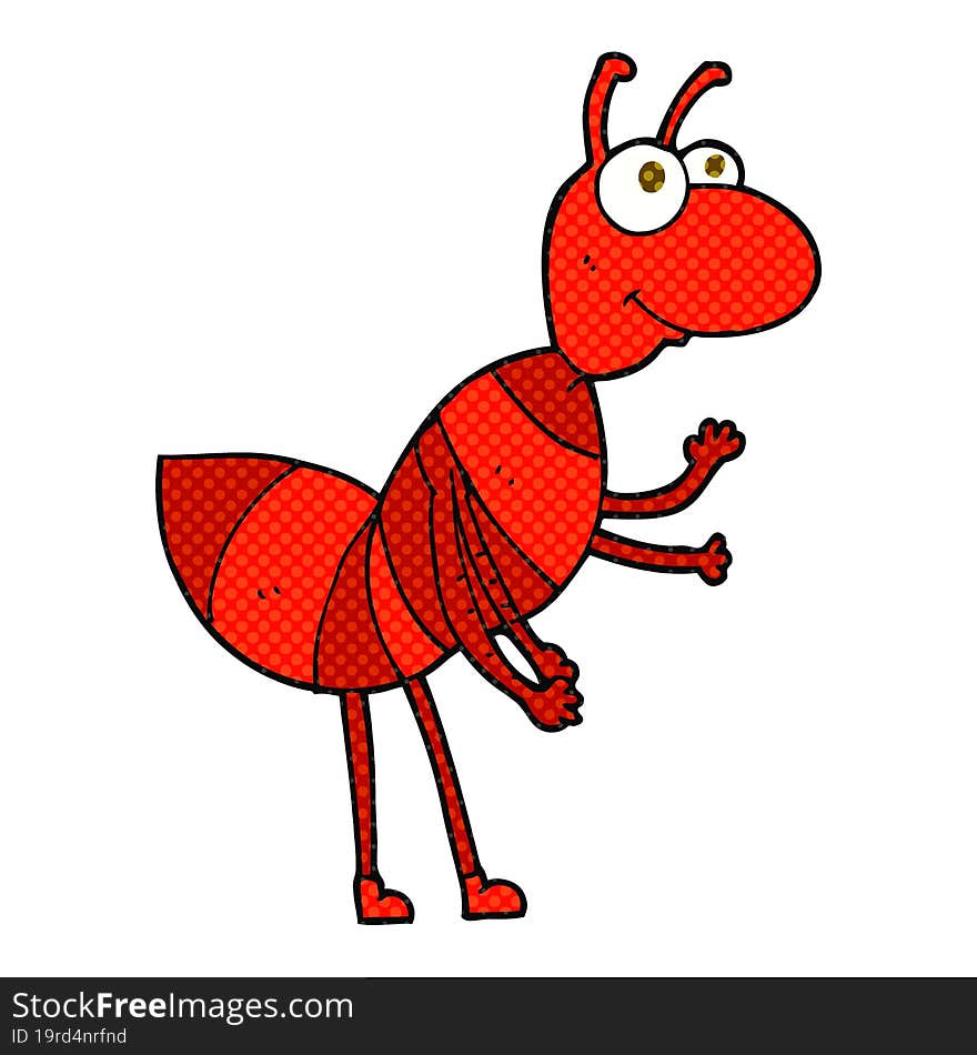 freehand drawn cartoon ant