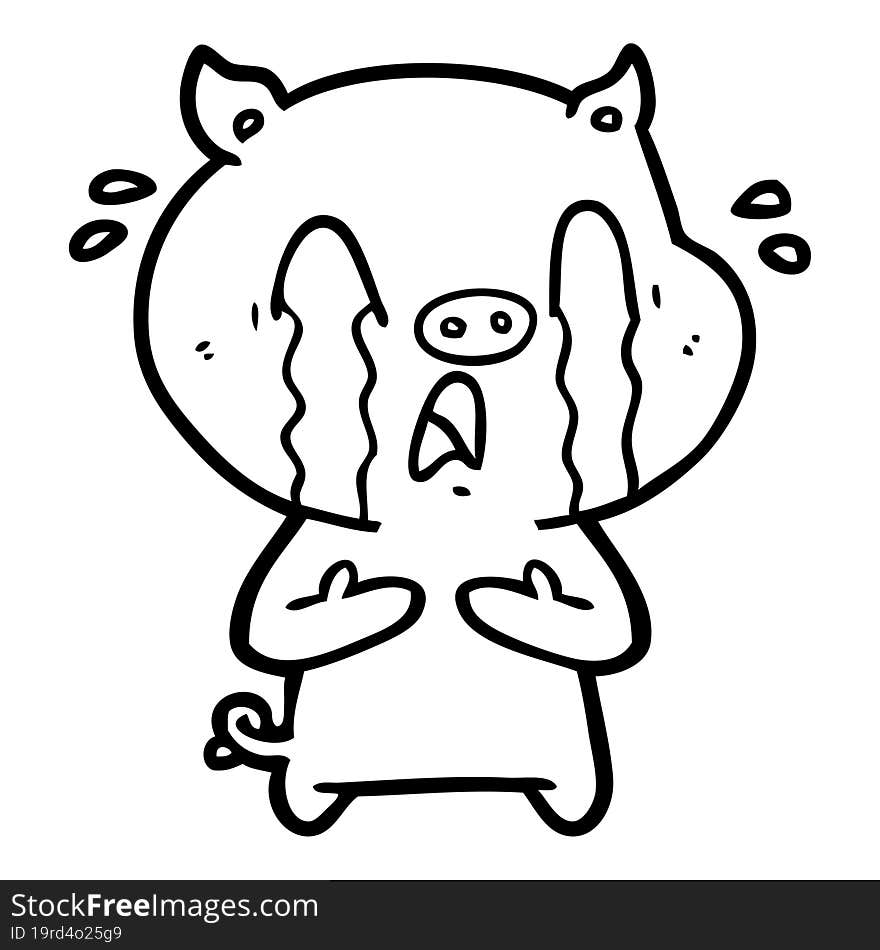 crying pig cartoon. crying pig cartoon