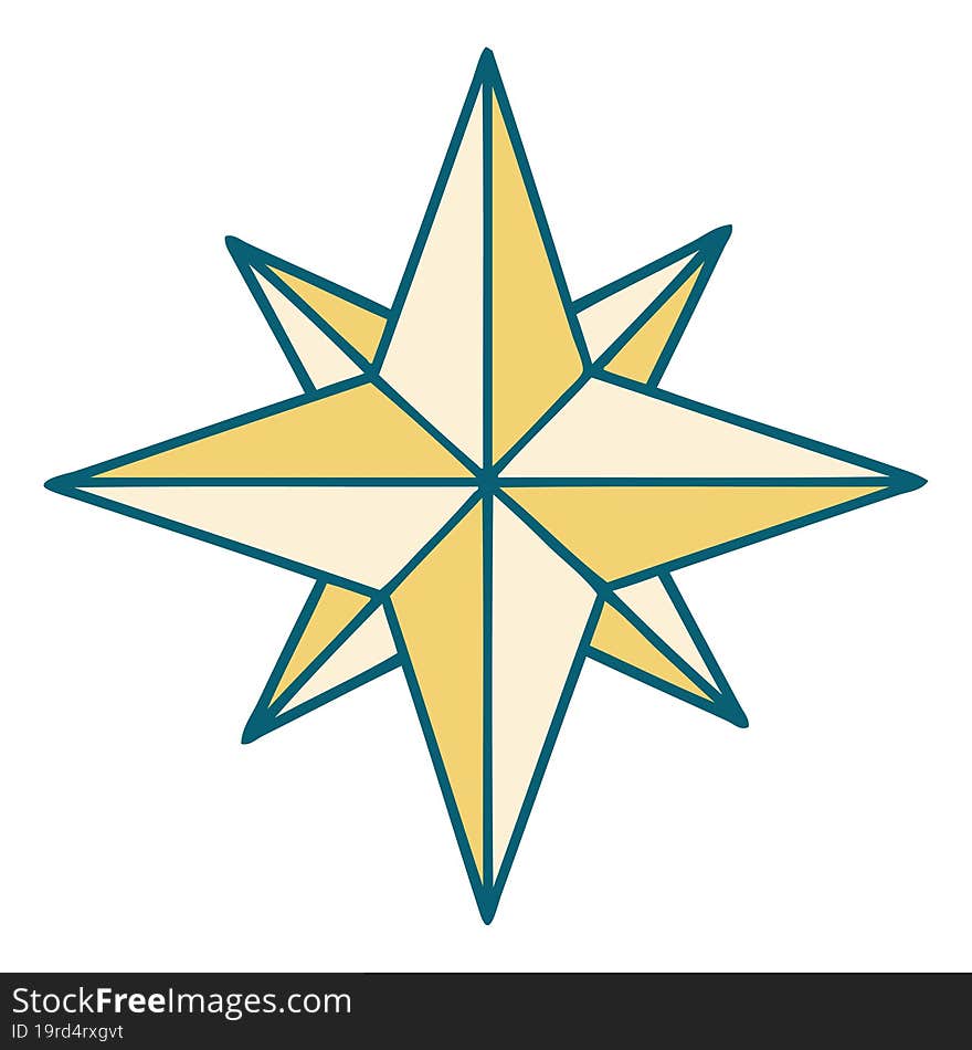 iconic tattoo style image of a star. iconic tattoo style image of a star