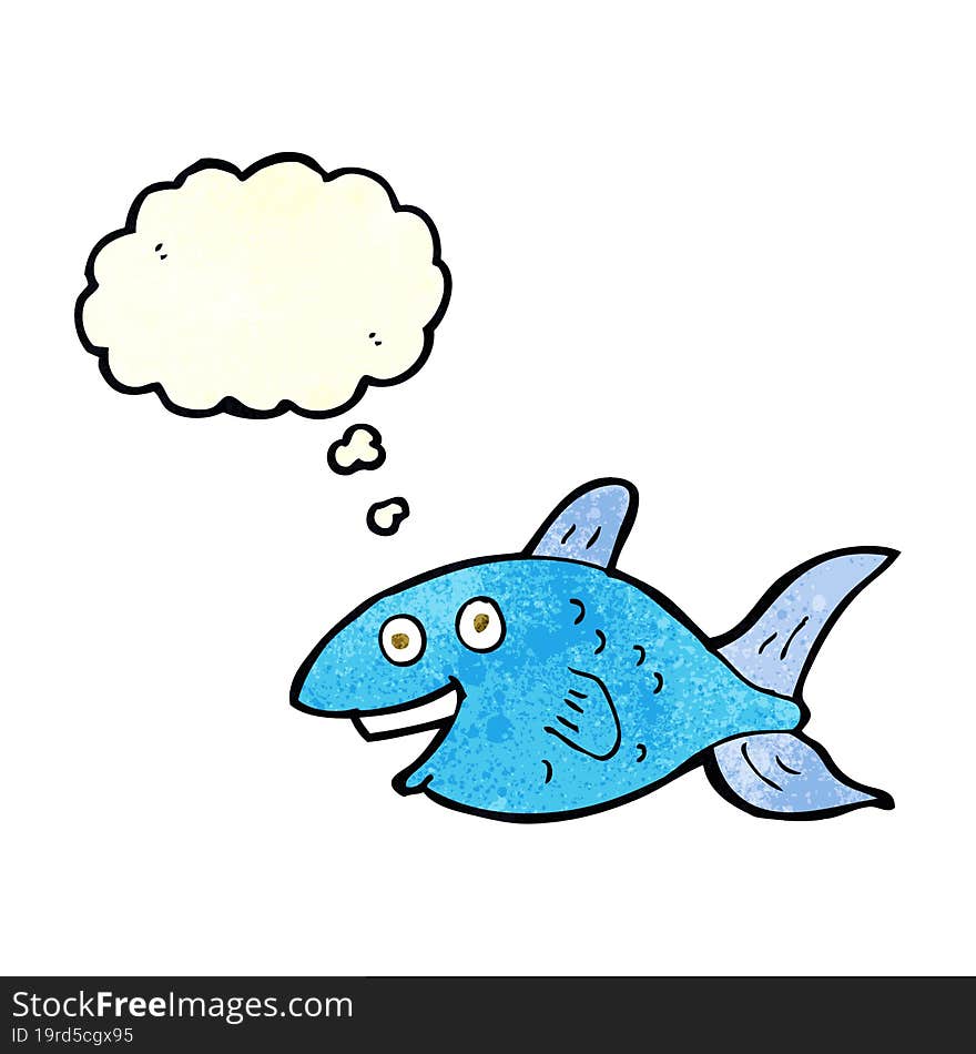 cartoon fish with thought bubble