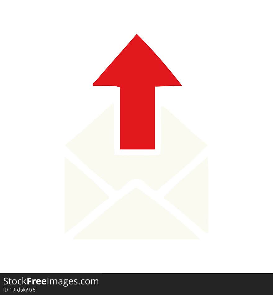 flat color retro cartoon of a email sign