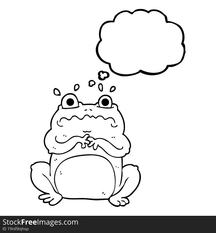 Thought Bubble Cartoon Funny Frog