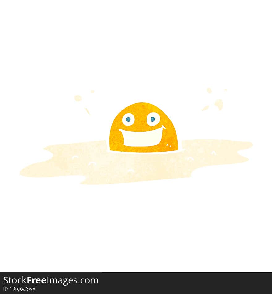 happy cartoon fried egg