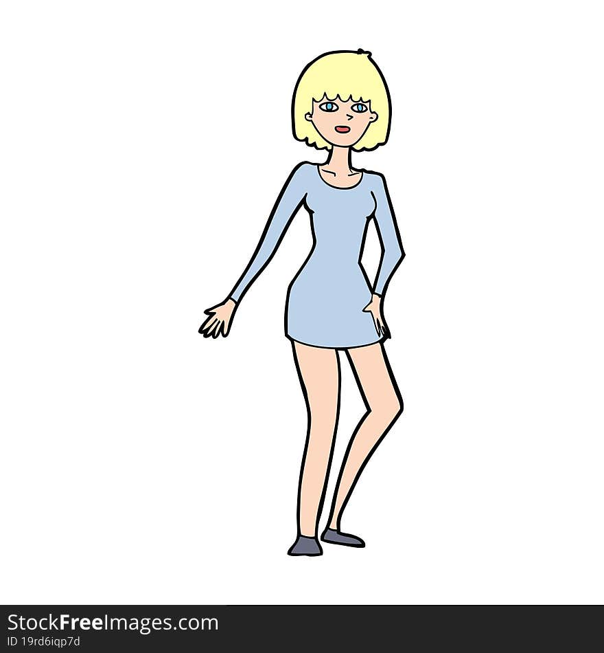 cartoon woman in dress