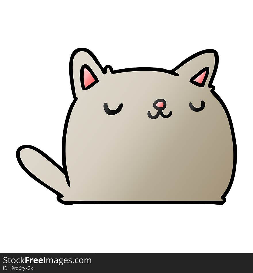 gradient cartoon illustration of cute kawaii cat. gradient cartoon illustration of cute kawaii cat