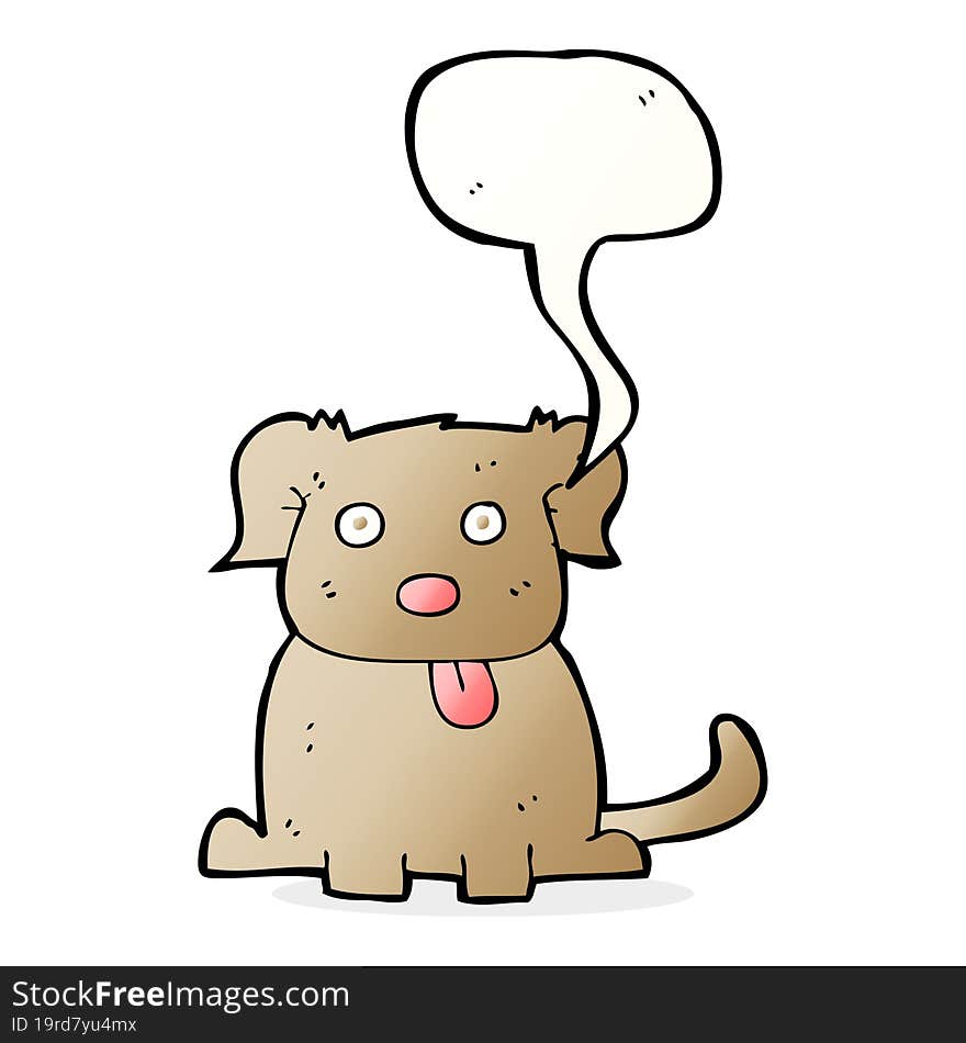 cartoon dog with speech bubble