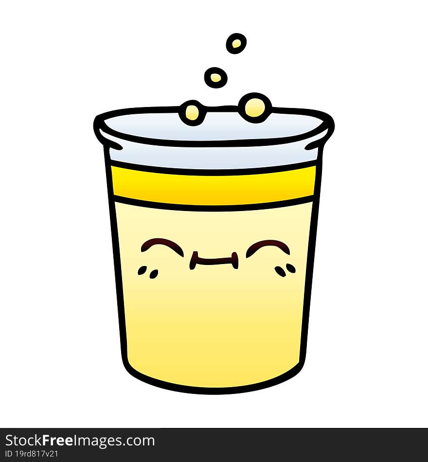 quirky gradient shaded cartoon cup of lemonade