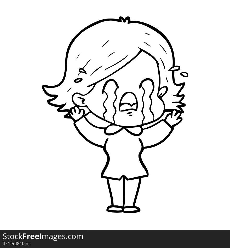 cartoon woman crying. cartoon woman crying