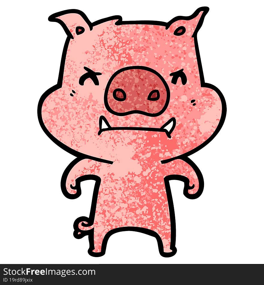 angry cartoon pig. angry cartoon pig