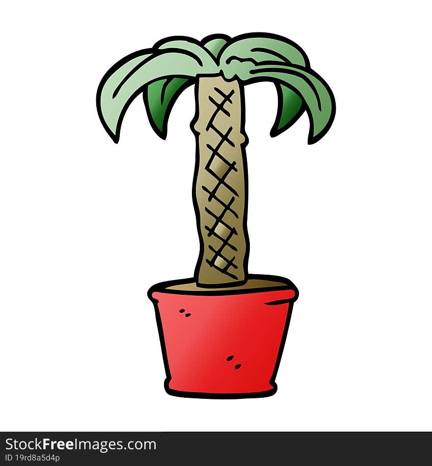 cartoon doodle potted plant