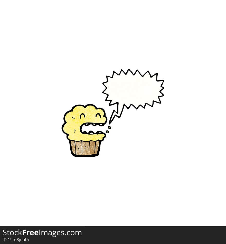 Shouting Cupcake Cartoon