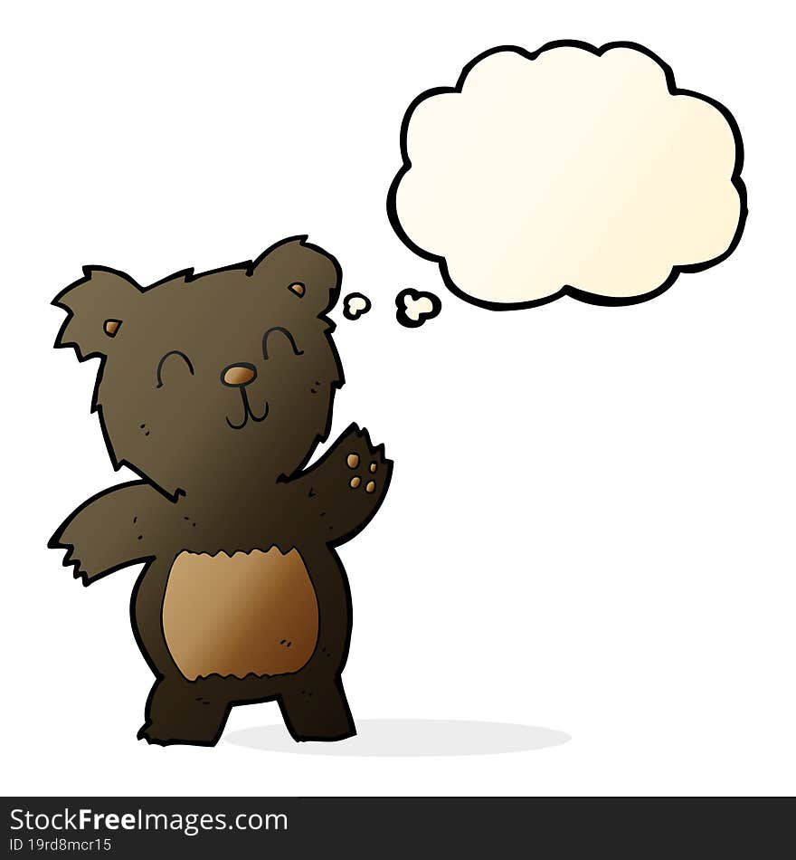 Cartoon Black Bear With Thought Bubble