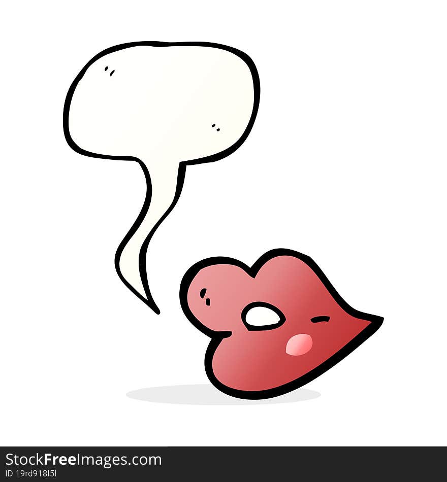 cartoon lips with speech bubble