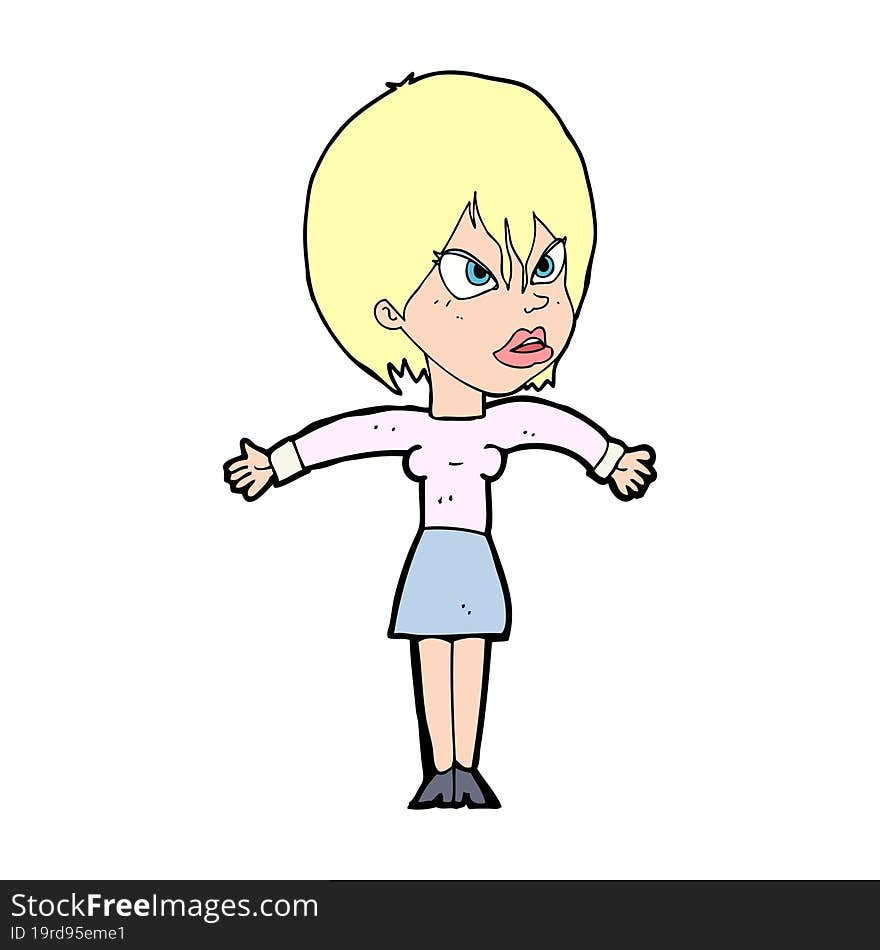 Cartoon Annoyed Girl