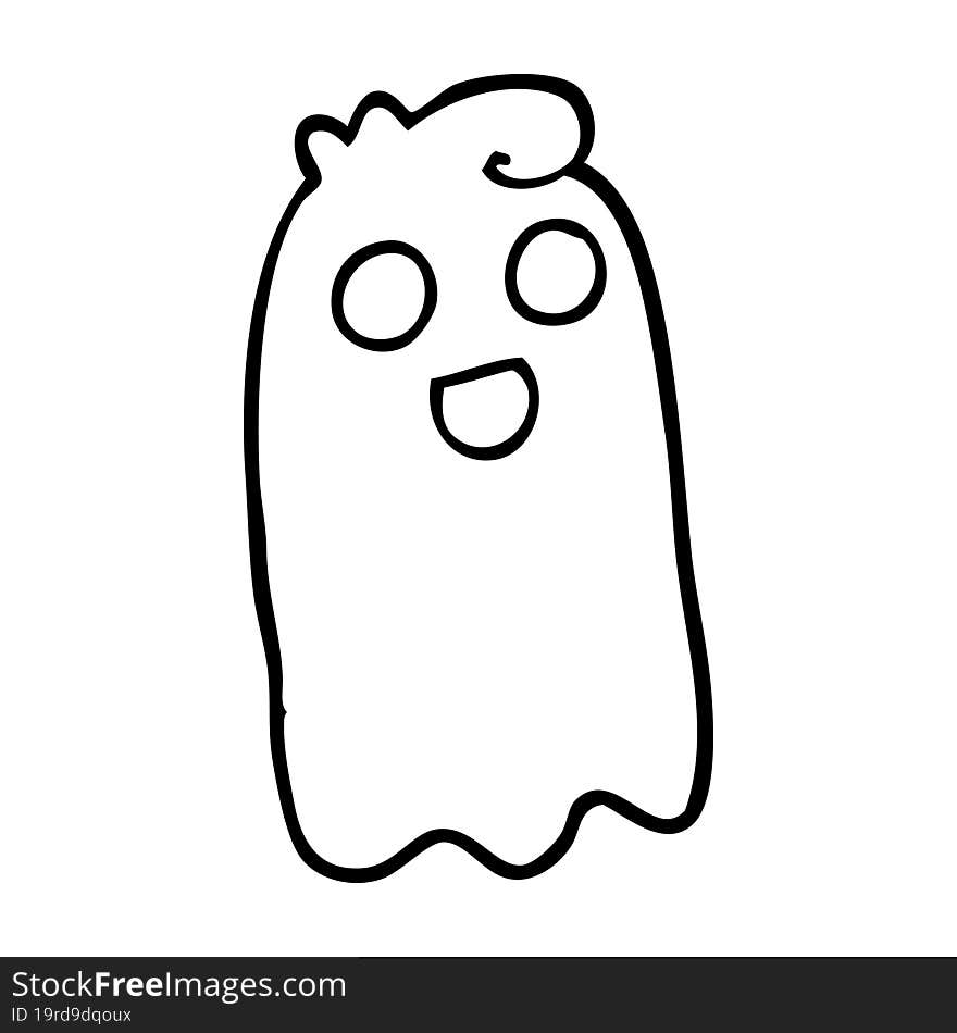 Black And White Cartoon Ghost