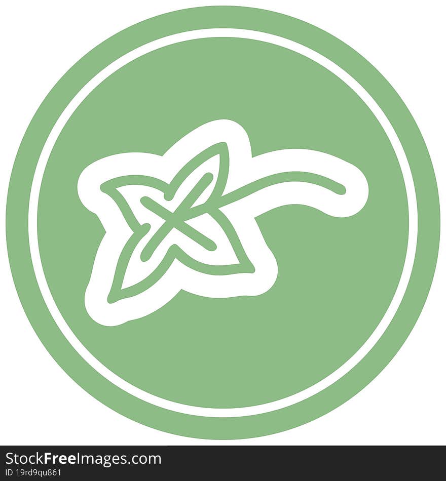 natural leaf circular icon symbol