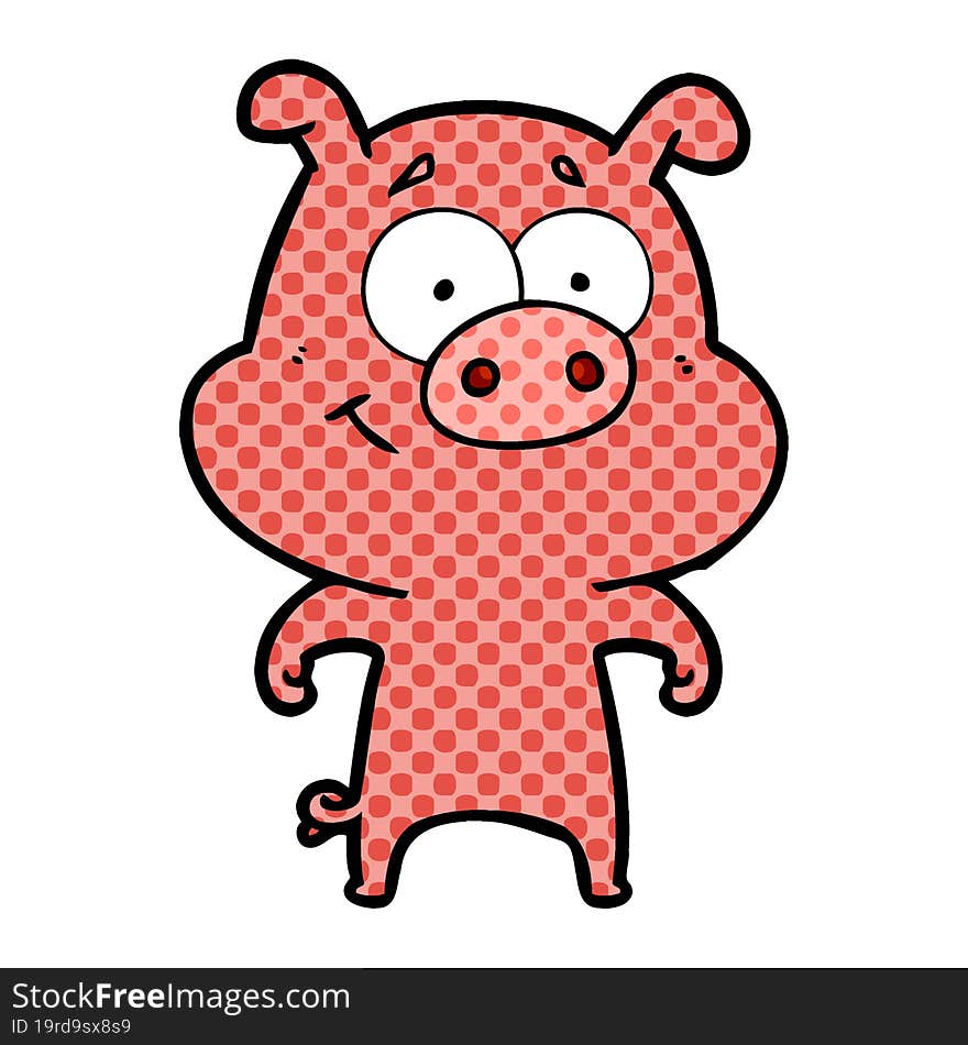 happy cartoon pig. happy cartoon pig