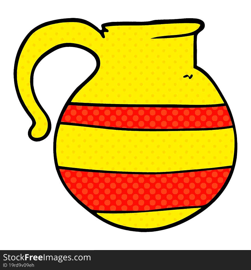 Cartoon Doodle Striped Jug