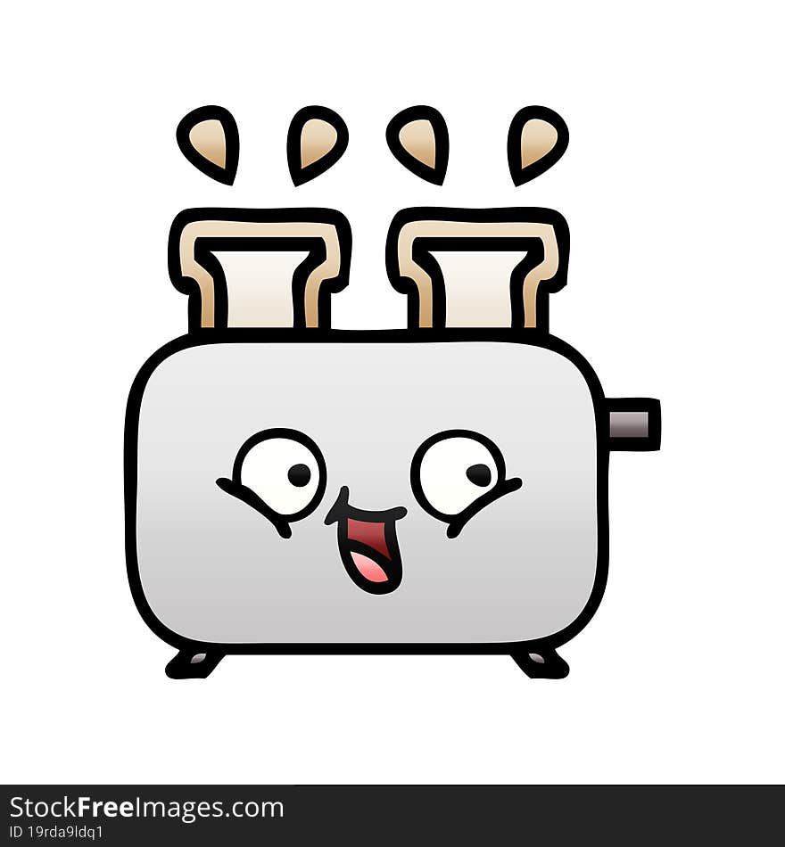 gradient shaded cartoon of a of a toaster