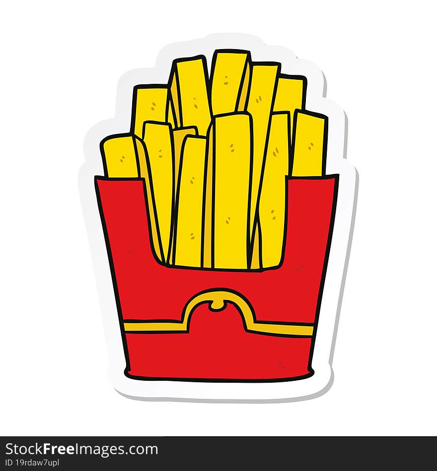 sticker of a cartoon fries