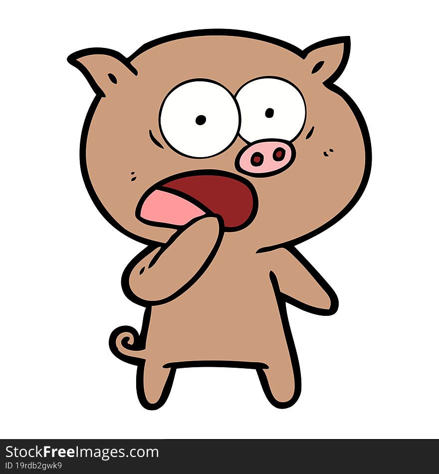 shocked pig cartoon. shocked pig cartoon