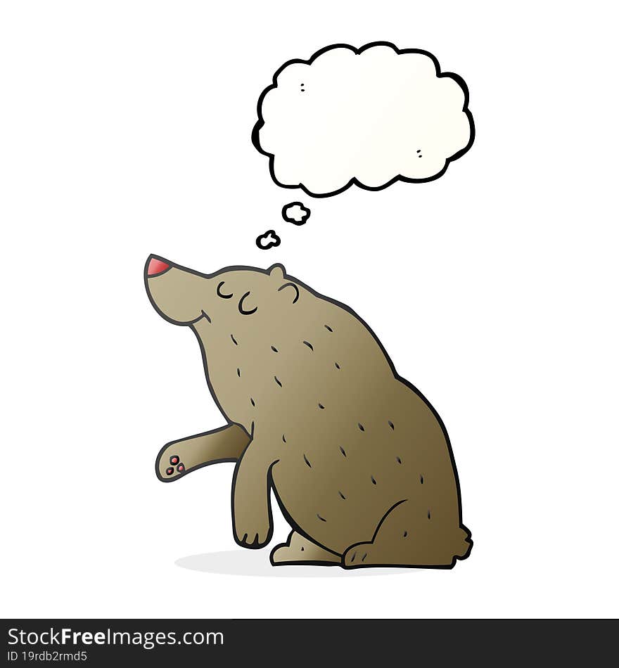 thought bubble cartoon bear