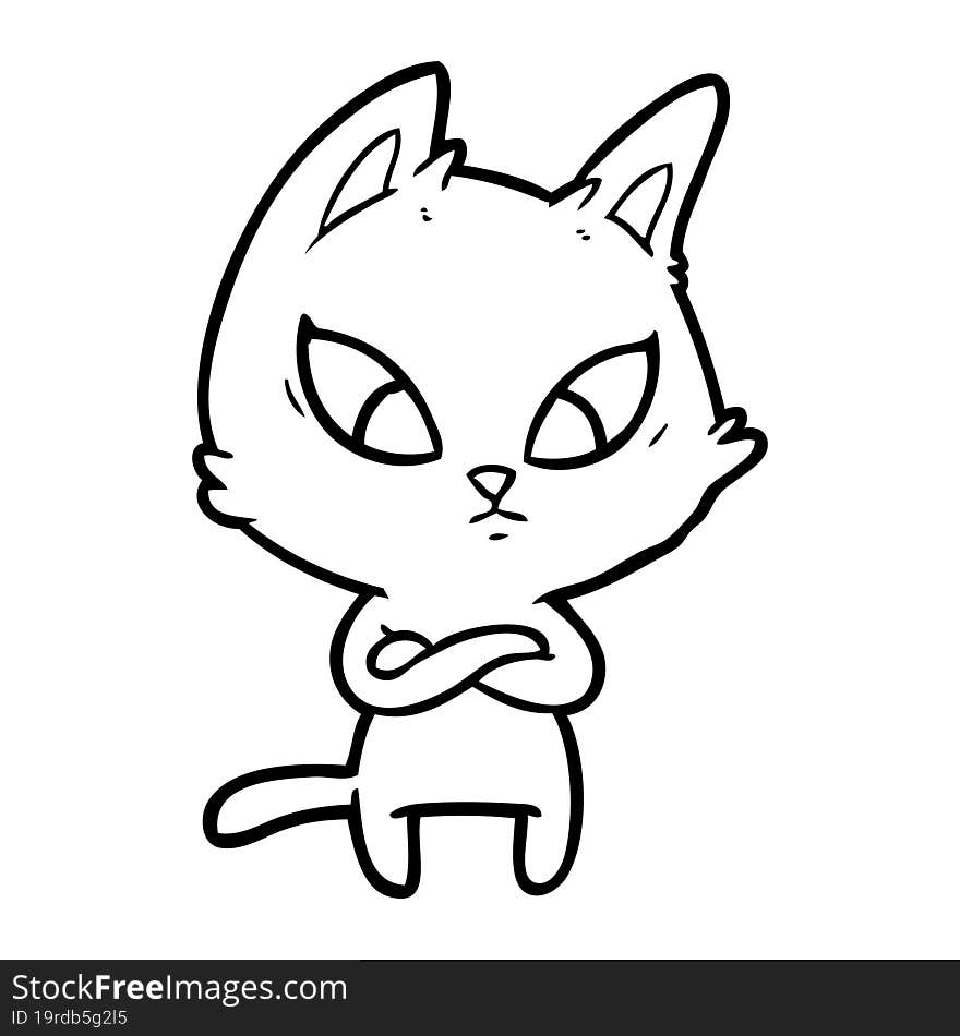 confused cartoon cat. confused cartoon cat