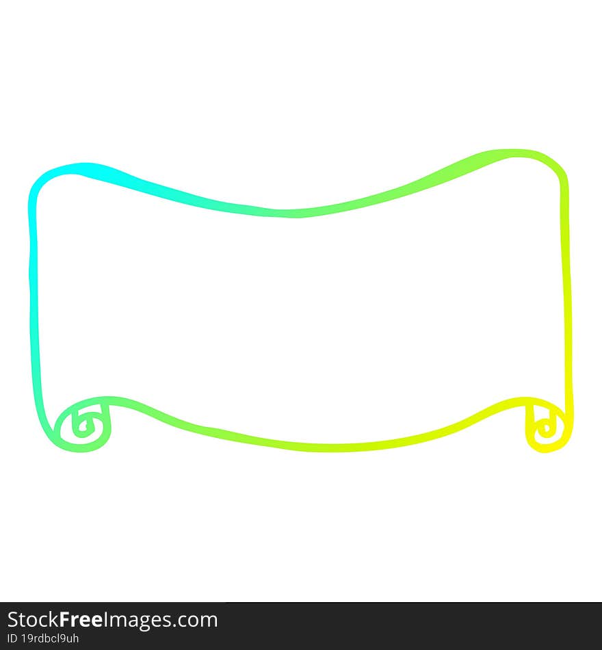 cold gradient line drawing of a cartoon banner