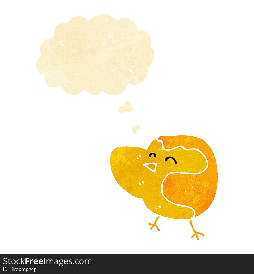 cartoon bird with thought bubble