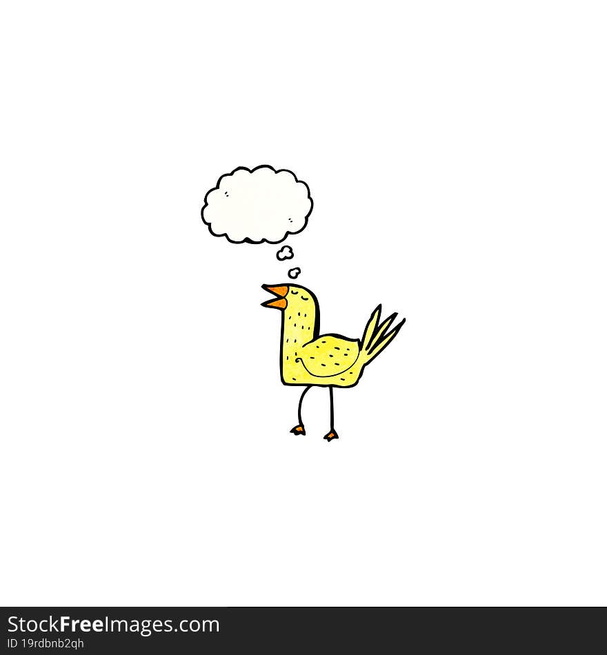 cartoon bird with thought bubble