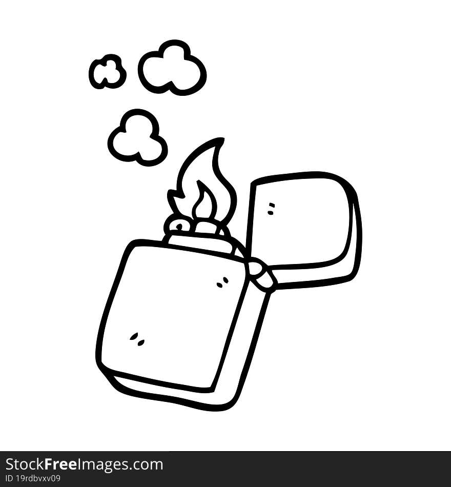 line drawing cartoon gold lighter