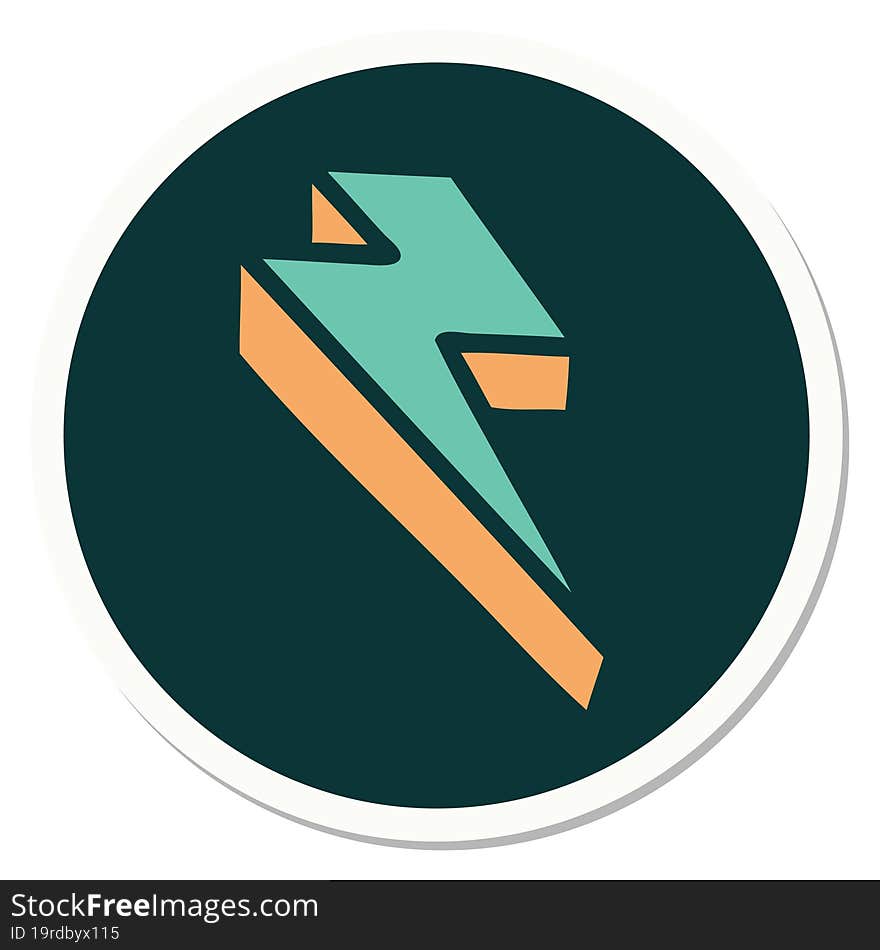 tattoo style sticker of lightning  bolt