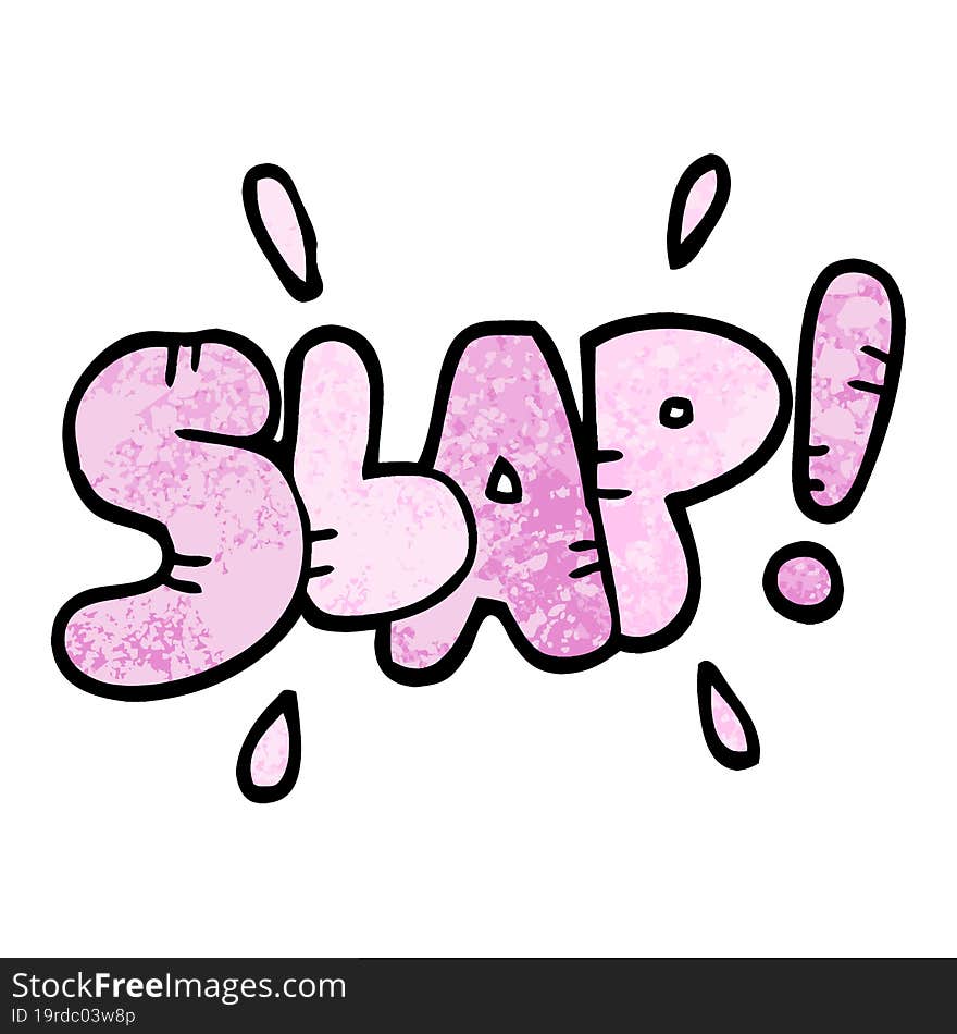 grunge textured illustration cartoon slap symbol