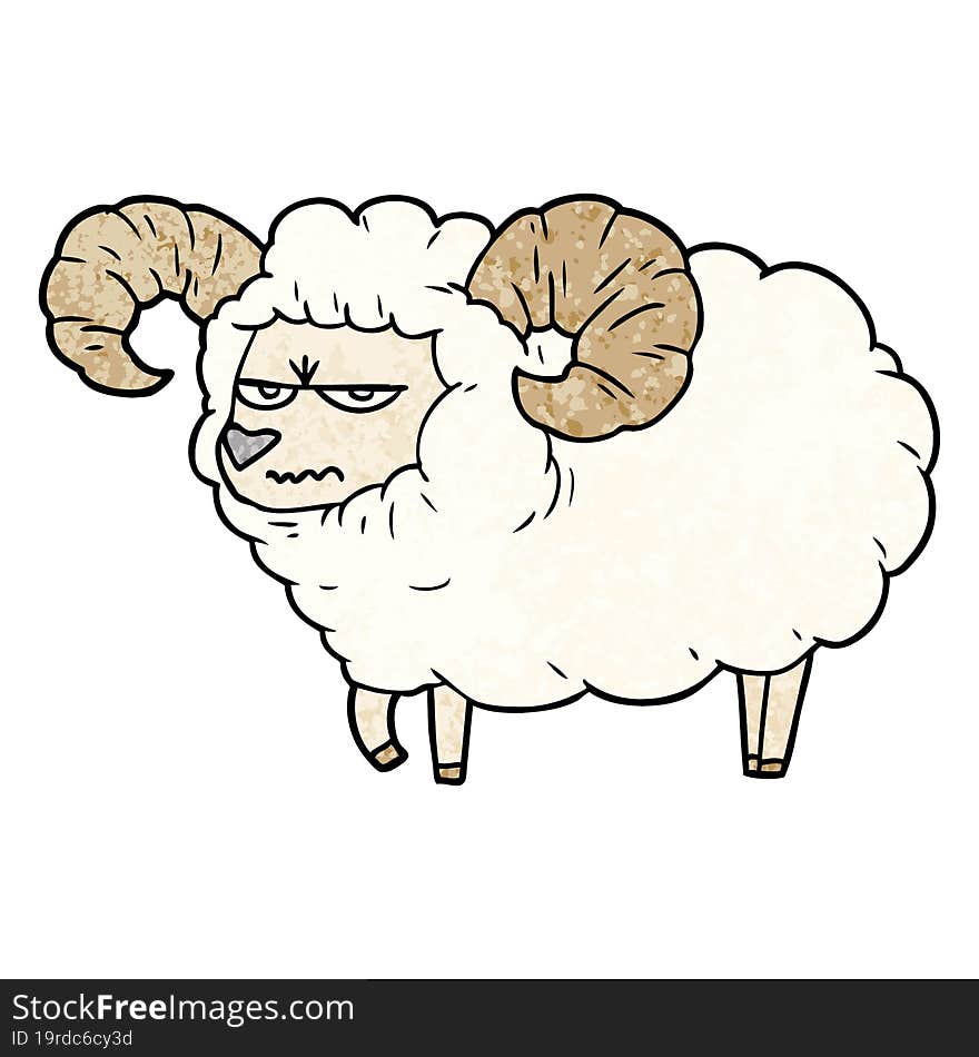 cartoon angry ram. cartoon angry ram