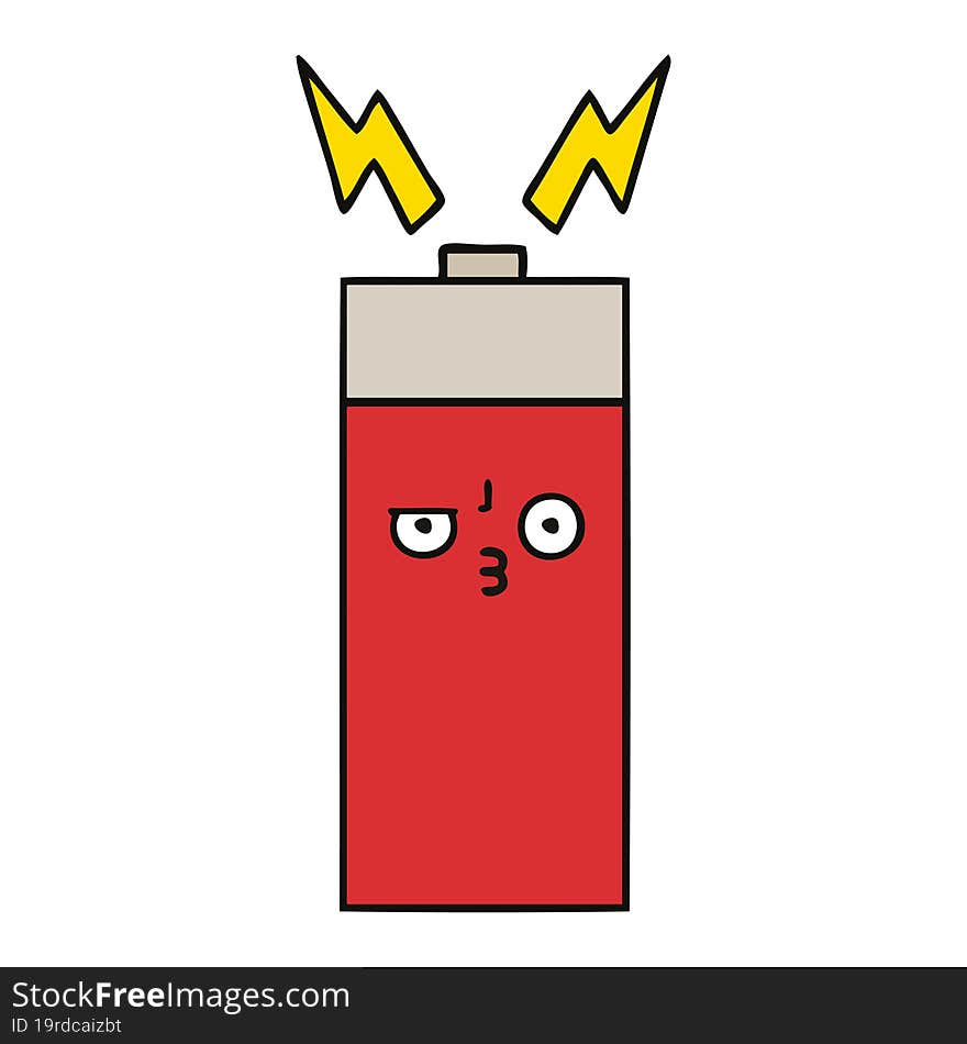 cute cartoon of a battery. cute cartoon of a battery