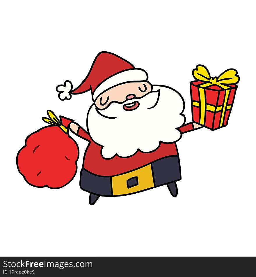 Christmas Cartoon Of Kawaii Santa