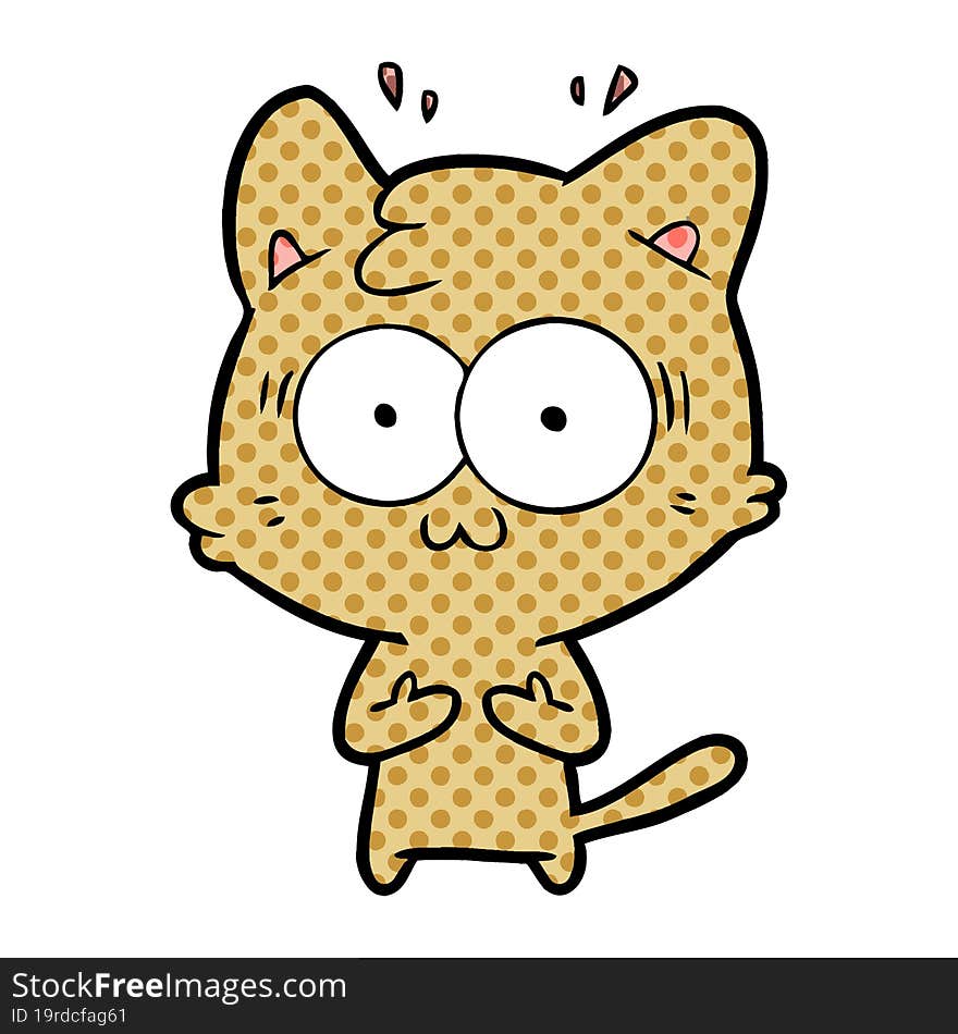 cartoon surprised cat. cartoon surprised cat