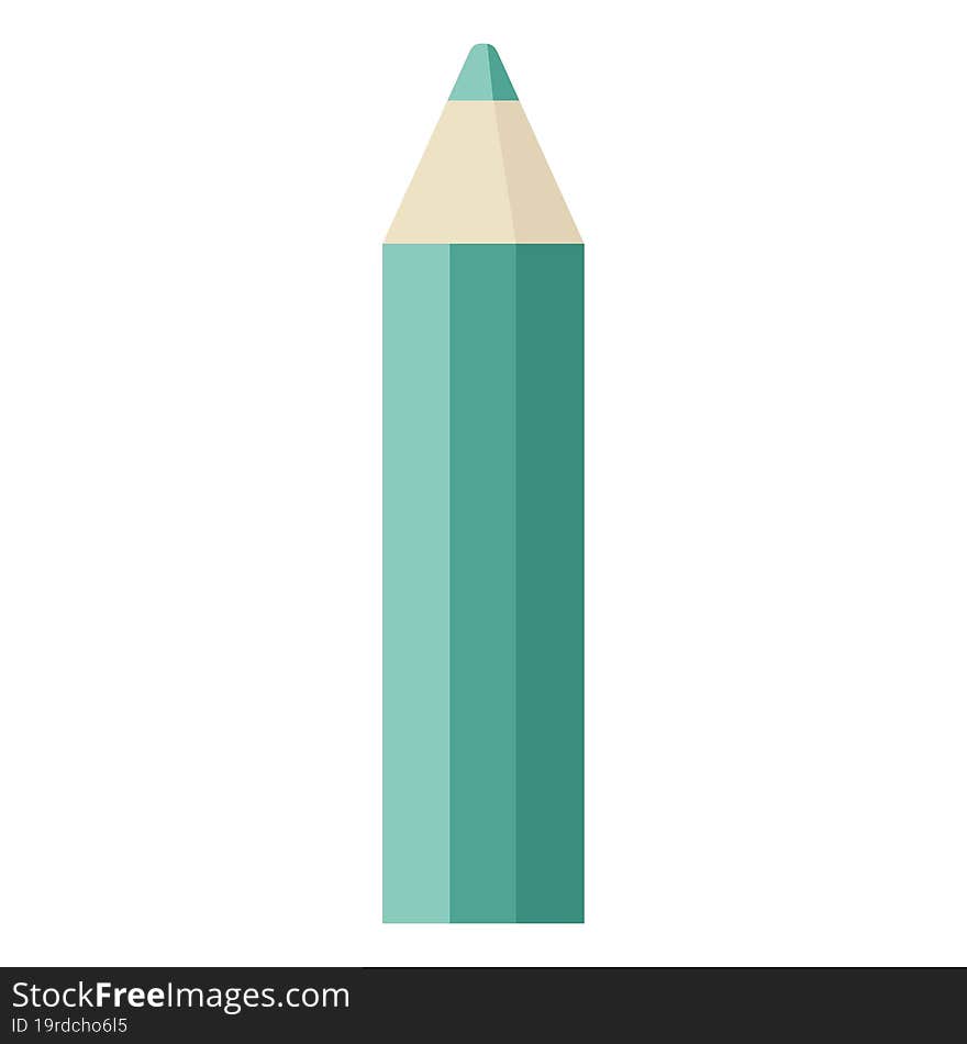 green coloring pencil graphic vector illustration icon. green coloring pencil graphic vector illustration icon