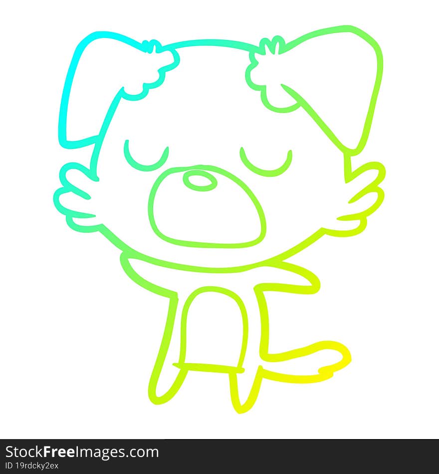 Cold Gradient Line Drawing Cartoon Dog