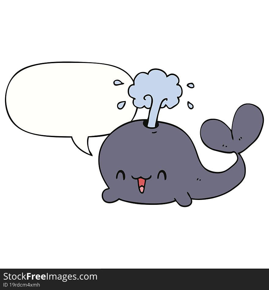 cartoon whale with speech bubble. cartoon whale with speech bubble