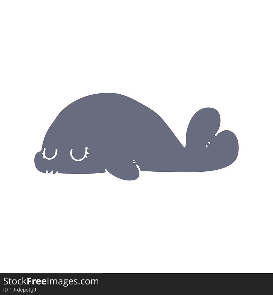 cute flat color style cartoon seal