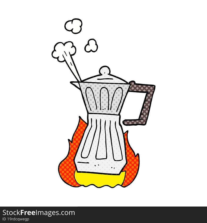 Cartoon Espresso Stovetop Maker