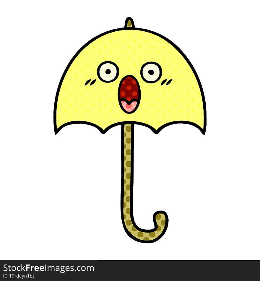 comic book style cartoon umbrella