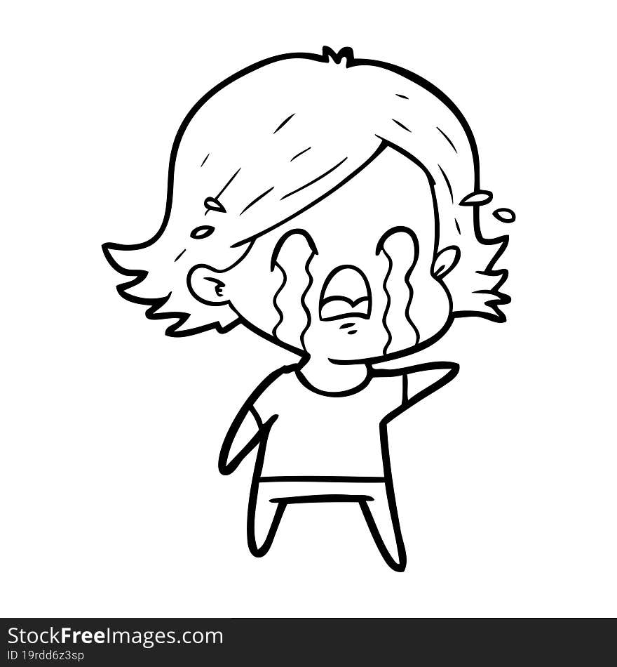 cartoon woman crying. cartoon woman crying