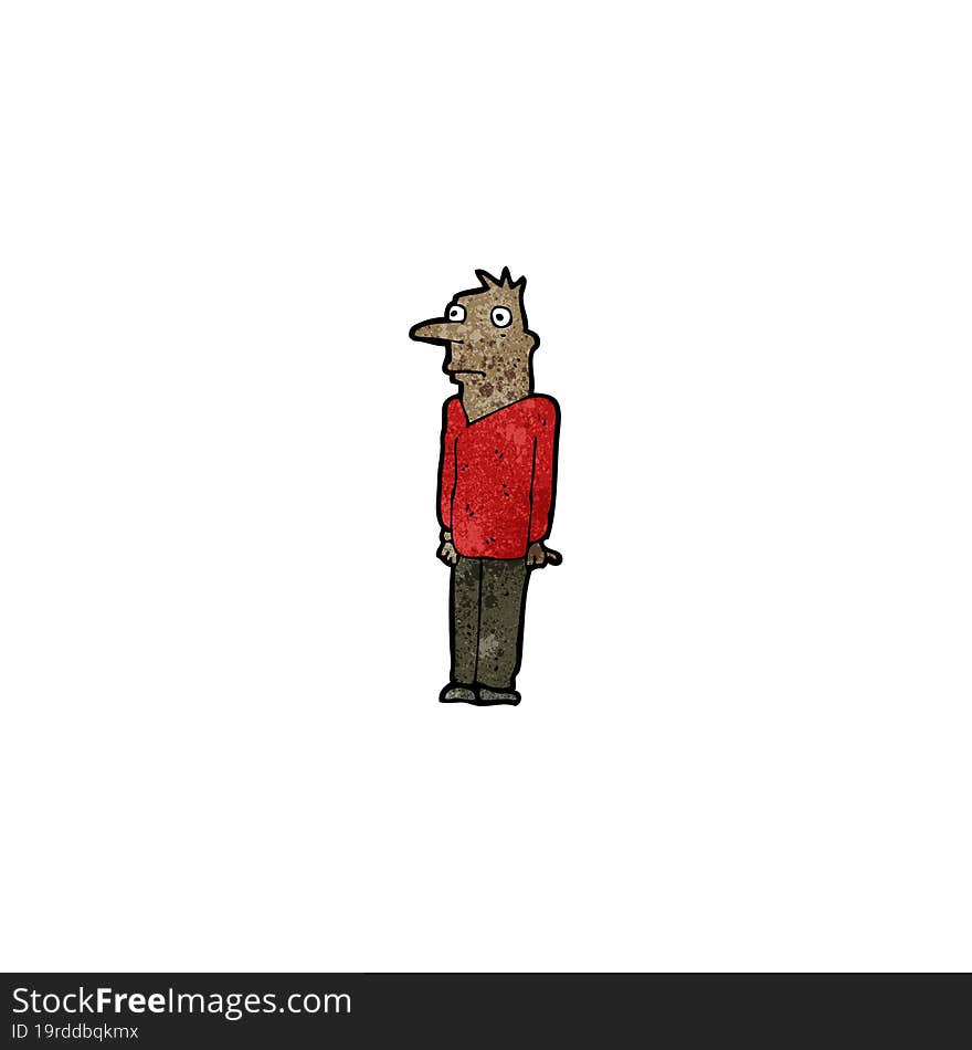 cartoon frightened man