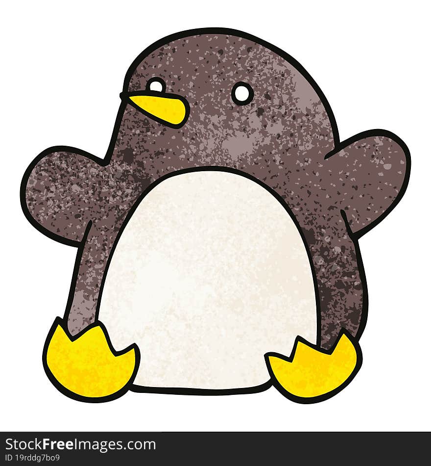 Cartoon Doodle Dancing Penguin